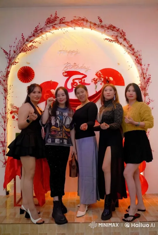 Six Women Celebrate with Playful Kungfu Dance – AI Generated Video | Hailuo AI