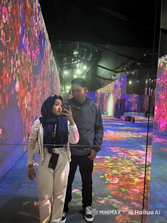 Colorful Digital Kung Fu Duel in Art Installation – AI Generated Video | Hailuo AI