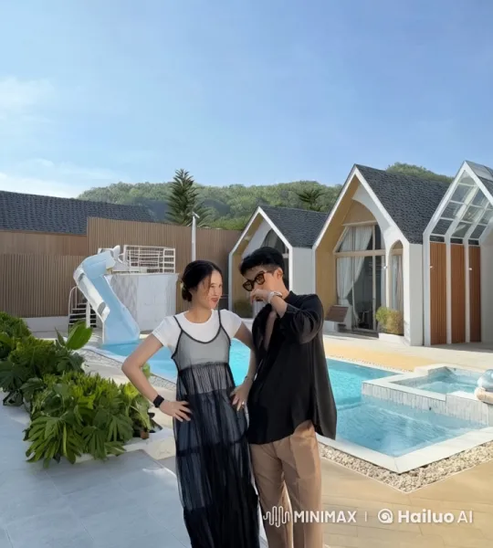 Kung Fu Masters in Serene Poolside Combat – AI Generated Video | Hailuo AI