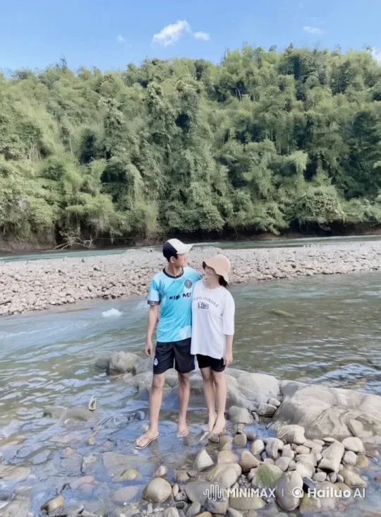 Couple Practicing Kung Fu in Tranquil Mountain River – AI Generated Video | Hailuo AI