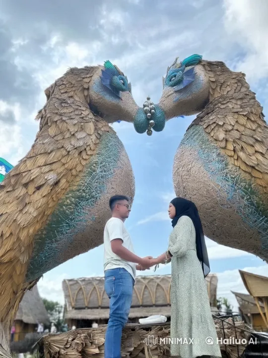 Intense Kungfu Fight Scene with Bird Statues Background – AI Generated Video | Hailuo AI