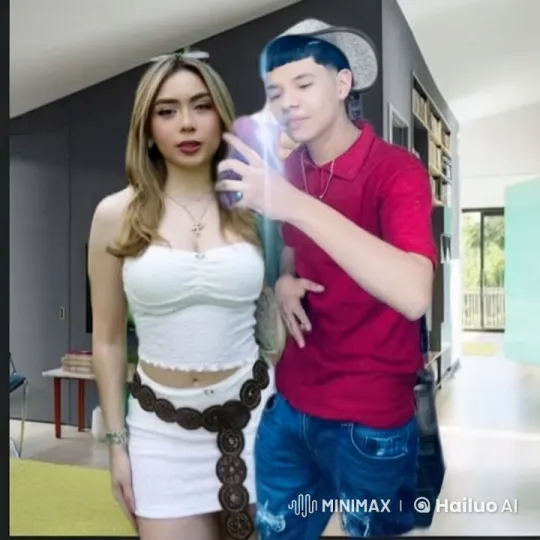 Young Couple Shares Tender Moment in Modern Living Room – AI Generated Video | Hailuo AI