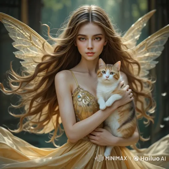 Angel and Cat: Enchanted Forest Serenity – AI Generated Video | Hailuo AI