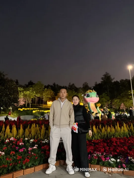 Couple's Intense Kungfu Battle in Festive Park Setting – AI Generated Video | Hailuo AI