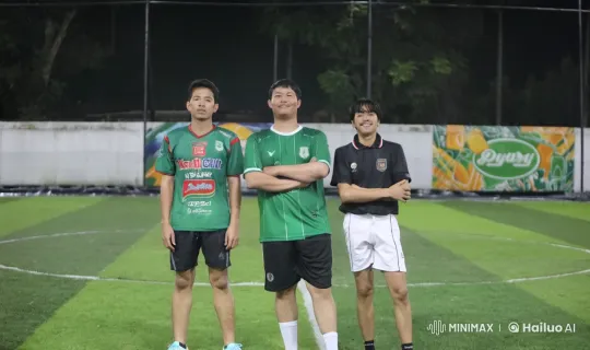 Kung Fu Practitioners Displaying Skills on Soccer Field – AI Generated Video | Hailuo AI