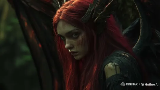 Enchanted Winged Figure in Ancient Forest Setting – AI Generated Video | Hailuo AI