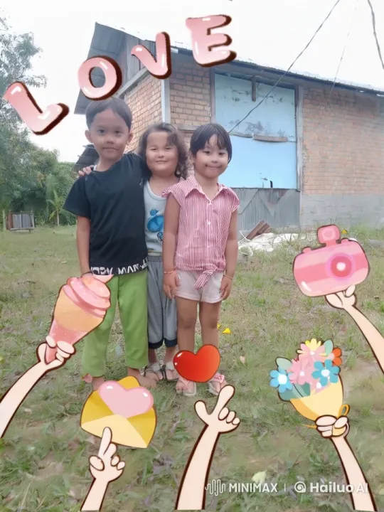 Three Children Playfully Practice Kungfu in Front of a House – AI Generated Video | Hailuo AI
