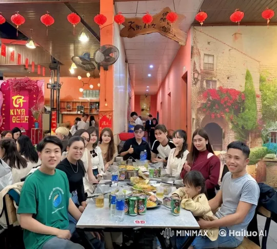 Kungfu Display Enlivens Bustling Restaurant Scene – AI Generated Video | Hailuo AI