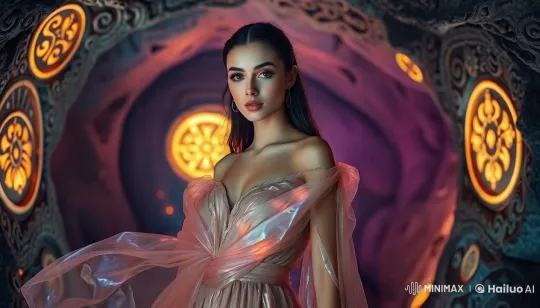 Ethereal Beauty in Mystical, Glowing Environment – AI Generated Video | Hailuo AI