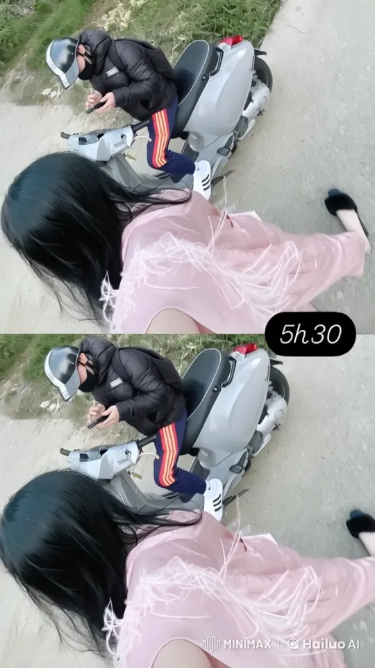 Live2D Martial Arts Sequence: Pink-Wearing Woman vs. Moped Man – AI Generated Video | Hailuo AI