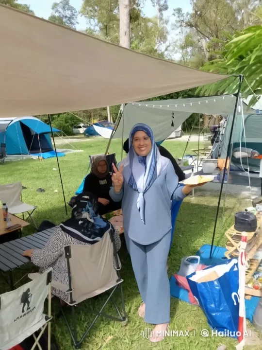 Campsite Gathering with Women in Hijabs – AI Generated Video | Hailuo AI