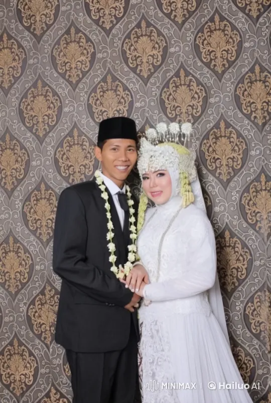 Traditional Wedding Attire Couple's Playful Scuffle – AI Generated Video | Hailuo AI