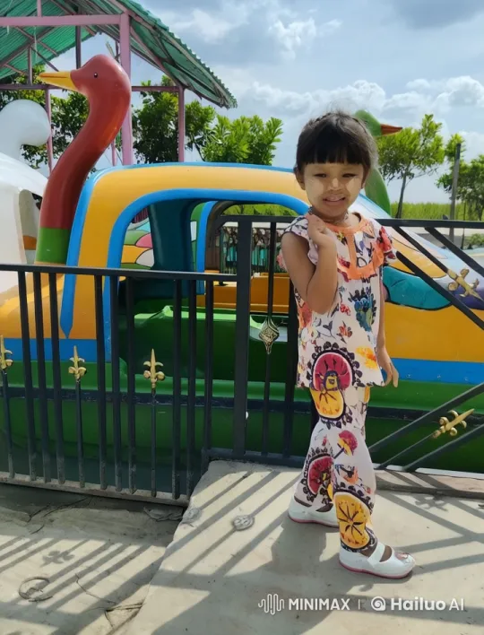 Girl Displays Martial Arts Skills at Amusement Park – AI Generated Video | Hailuo AI