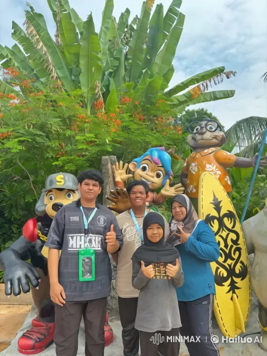 Four Performers Showcase Kung Fu in a Lush Tropical Setting – AI Generated Video | Hailuo AI