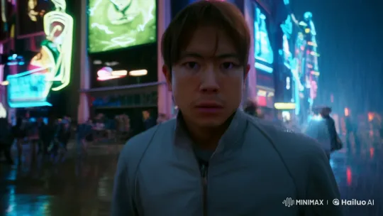 Young Man Walks Through Futuristic Cyberpunk Cityscape – AI Generated Video | Hailuo AI