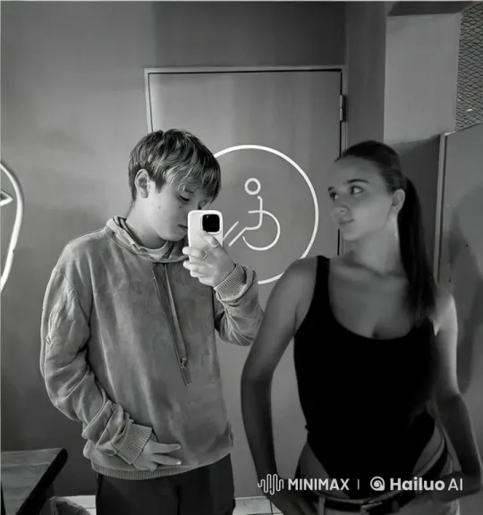 Young Couple Takes Sweet Selfie with Wheelchair Symbol – AI Generated Video | Hailuo AI