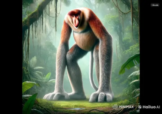 Monkey Transforms into Singing Person in Jungle Setting – AI Generated Video | Hailuo AI