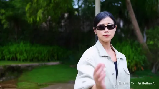 Woman Displays Martial Arts Skills in Lush Outdoor Setting – AI Generated Video | Hailuo AI