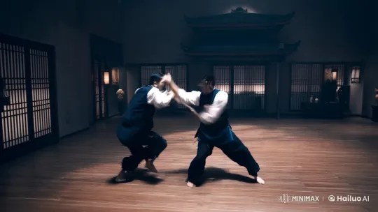 Martial Arts Masterpiece in Atmospheric Dojo – AI Generated Video | Hailuo AI