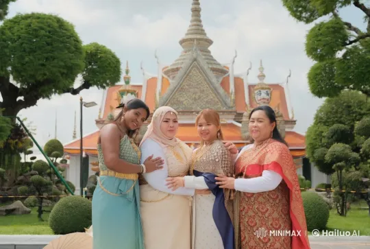 Traditional Dresses, Intense Kung Fu Fight in Temple Setting – AI Generated Video | Hailuo AI