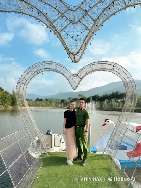 Couple Trains in Martial Arts by Scenic Lake – AI Generated Video | Hailuo AI