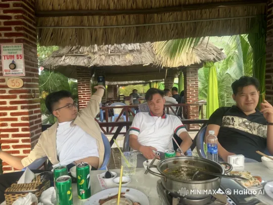 Outdoor Kungfu Display at Rustic Tropical Restaurant – AI Generated Video | Hailuo AI