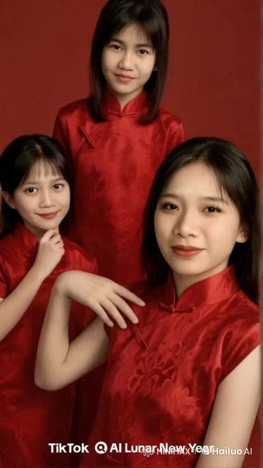 Chinese Girls Perform Dynamic Kung Fu in Red Attire – AI Generated Video | Hailuo AI
