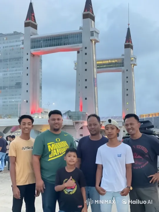 Kung Fu Display in Front of Illuminated Bridge – AI Generated Video | Hailuo AI