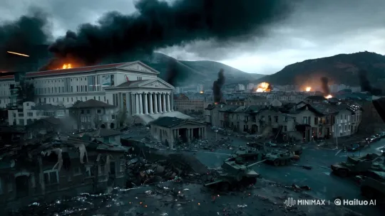Destruction of Gori: A Cinematic 4K Depiction of War's Chaos – AI Generated Video | Hailuo AI