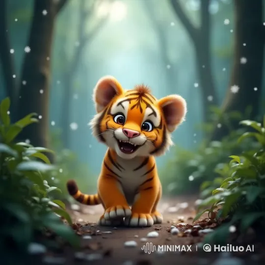 Tiger Cub Frolics in Enchanted Amazon Forest – AI Generated Video | Hailuo AI