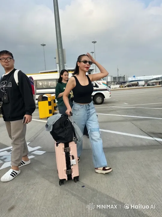Woman Demonstrates Kung Fu Skills in Airport Setting – AI Generated Video | Hailuo AI