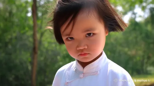 Child Practicing Kungfu in Serene Forest Setting – AI Generated Video | Hailuo AI