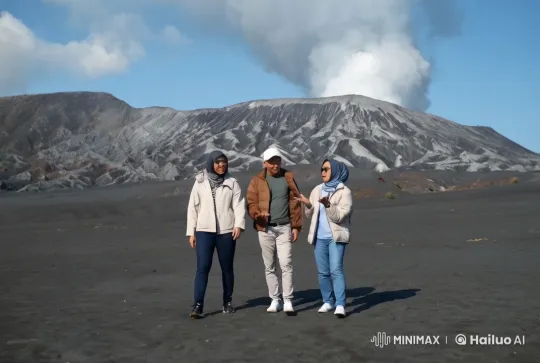 Volcanic Plain Kung Fu Fight with Dramatic Mountain Smoke – AI Generated Video | Hailuo AI