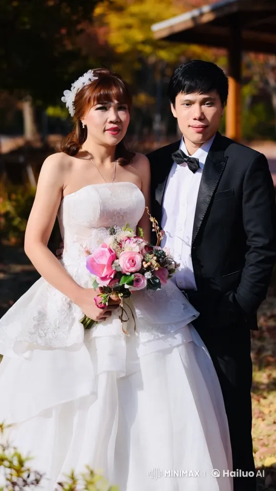 Autumn Wedding: Bride & Groom's Serene Moment – AI Generated Video | Hailuo AI