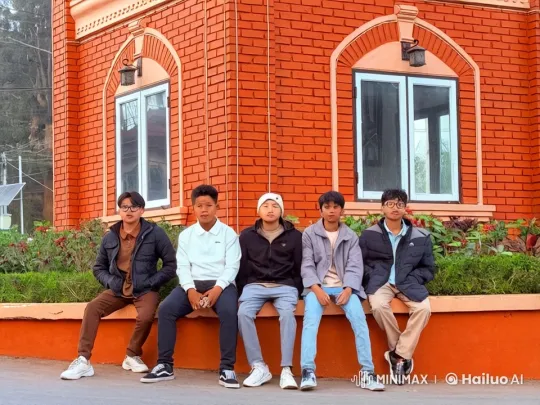 Boys Watch Kung Fu Display at Bright Building – AI Generated Video | Hailuo AI