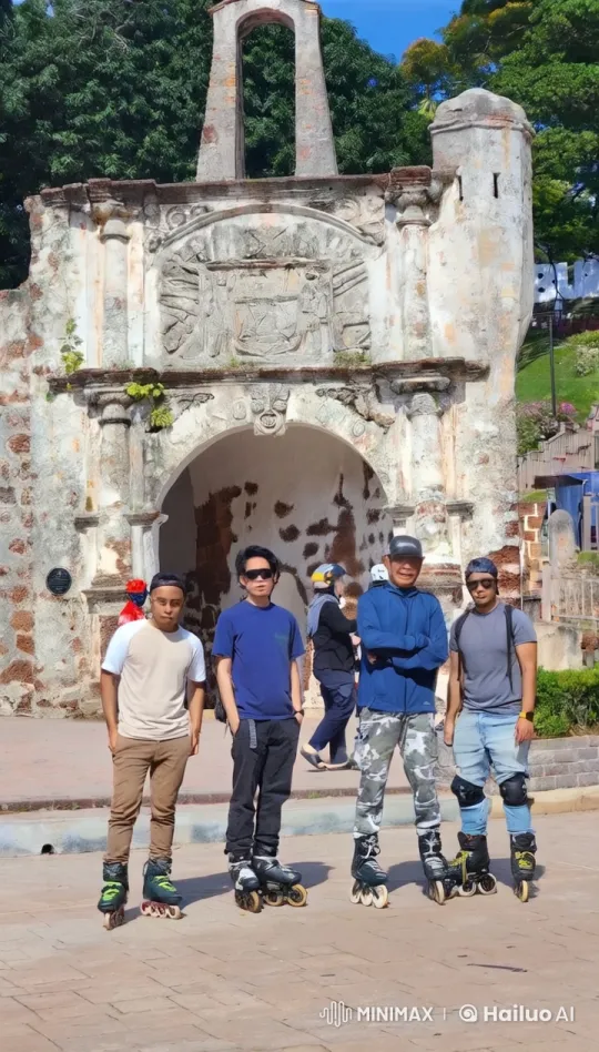 Rollerblading Friends Engage in Kung Fu Fight in Historical Setting – AI Generated Video | Hailuo AI