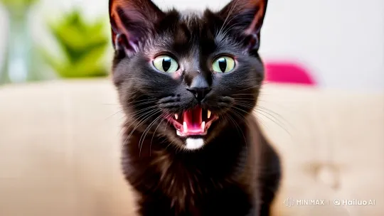 Baby Black Cat Delivers Adorable Lip Sync Performance – AI Generated Video | Hailuo AI