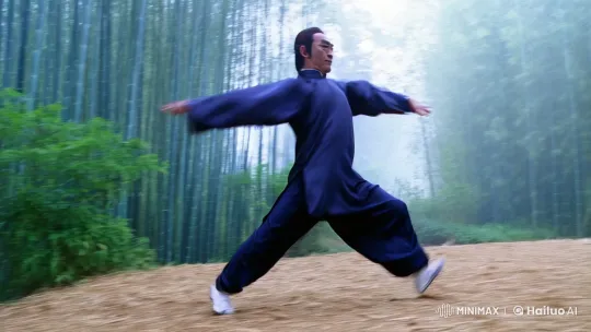 Kungfu Master's Graceful Mastery in Bamboo Forest – AI Generated Video | Hailuo AI