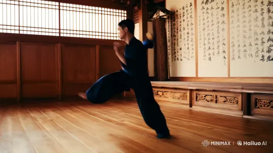Martial Arts Mastery in Elegant Dojo Setting – AI Generated Video | Hailuo AI