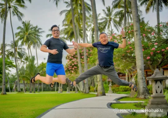 Tropical Garden Kung Fu Battle with Fiery Energy – AI Generated Video | Hailuo AI