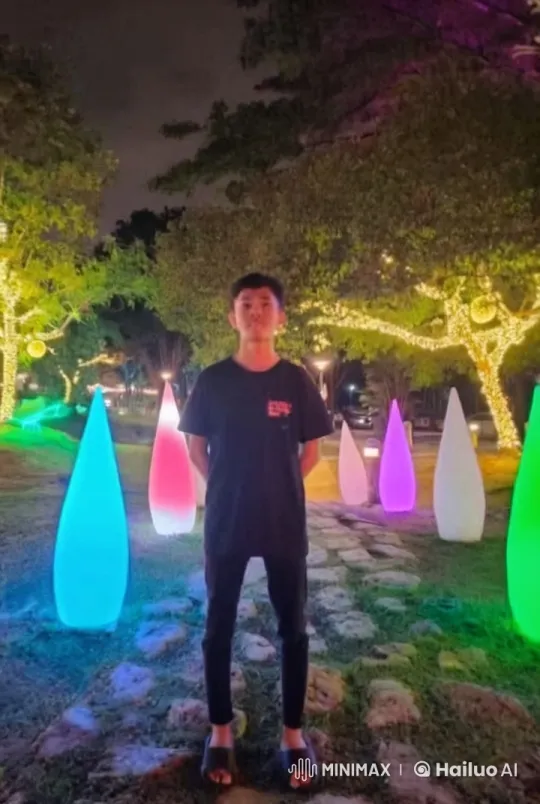 Nighttime Kung Fu Display in Illuminated Pathway – AI Generated Video | Hailuo AI