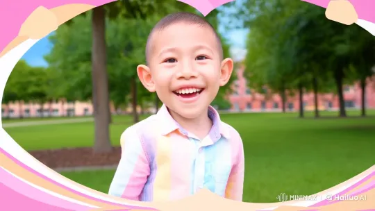 Boy Chases Balloon in Park with Joyful Laughter – AI Generated Video | Hailuo AI