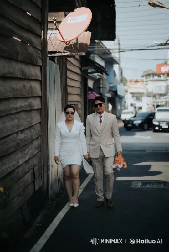 Wedding Couple Defeats Enemies with Martial Arts Skills – AI Generated Video | Hailuo AI