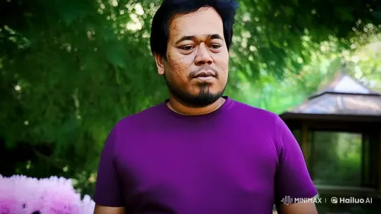 Man in Garden: A Peaceful Stroll Through Nature – AI Generated Video | Hailuo AI