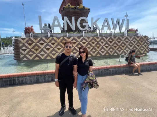 Kung Fu Display Beside Geometric Fountain in Langkawi – AI Generated Video | Hailuo AI