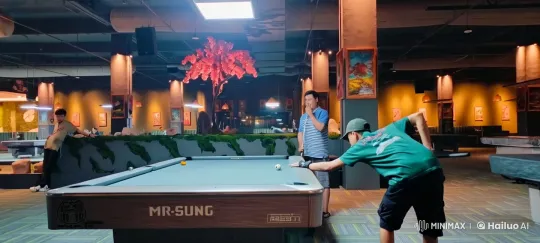 Kung Fu Showdown in a Vibrant Pool Hall – AI Generated Video | Hailuo AI