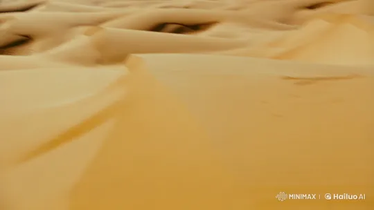 Mysterious Wanderer Crosses Golden Desert Sands – AI Generated Video | Hailuo AI