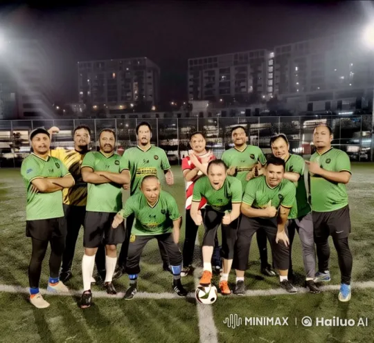 Sportsmen Perform Martial Arts on Night Soccer Field – AI Generated Video | Hailuo AI