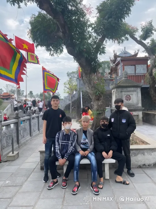Casual Boys Showcase Martial Arts in Front of Asian Temple – AI Generated Video | Hailuo AI