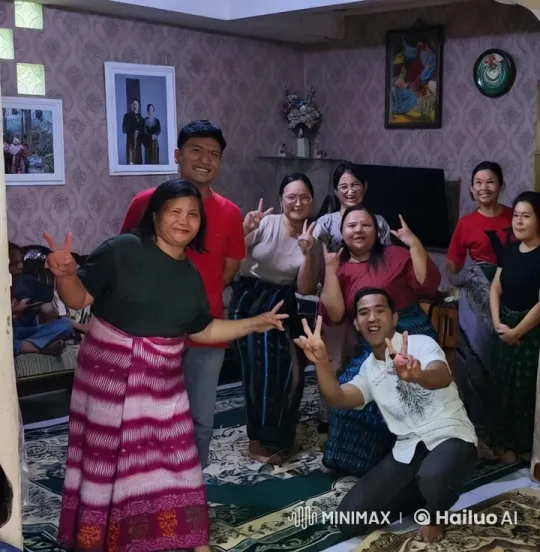 Traditional Celebration with Kungfu Poses in Cozy Living Room – AI Generated Video | Hailuo AI
